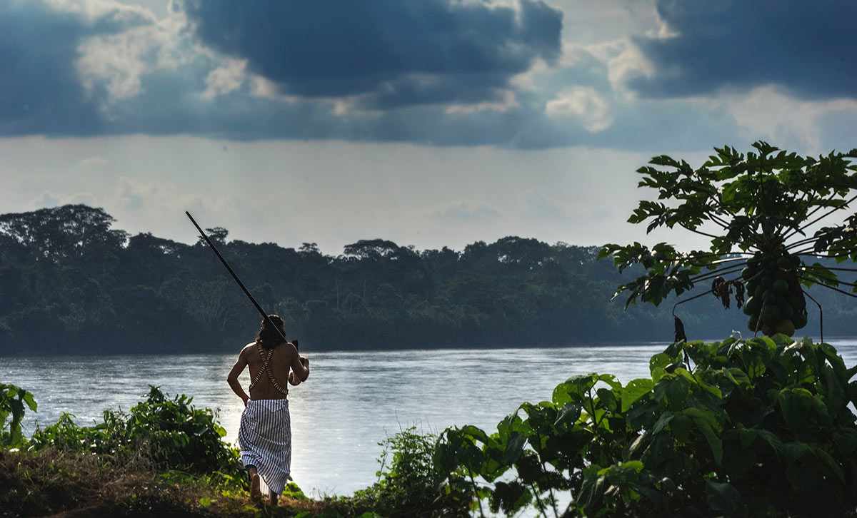 A local next to the river