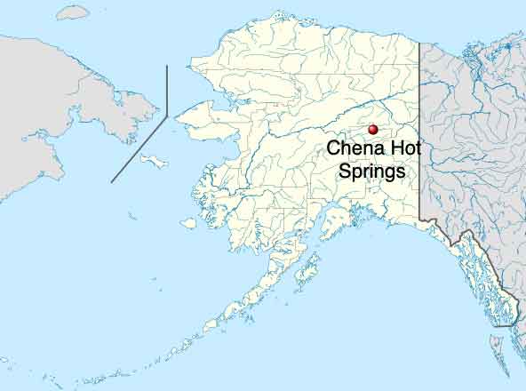chena hot springs near the aurora ice museum