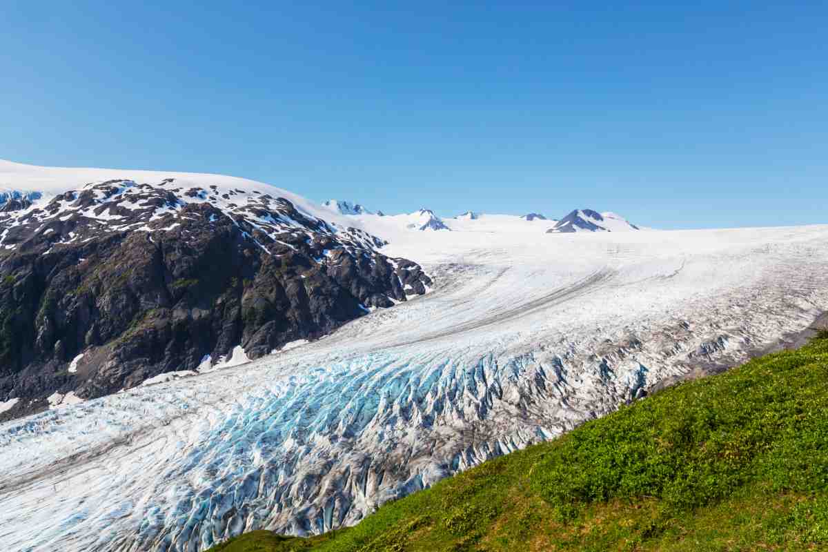 View of Exit Glacier in Alaska for the post Hiking Exit Glacier