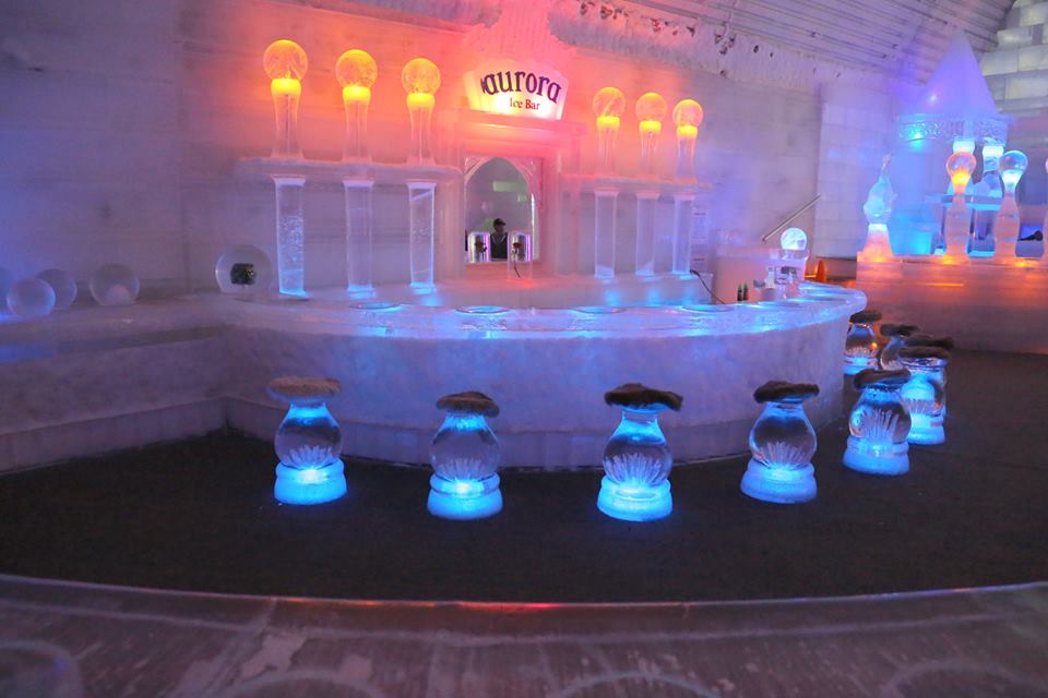 Ice bar at the Aurora Ice Museum in Alaska