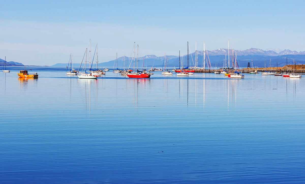 Sunny day in Ushuaia, the capital of Tierra del Fuego