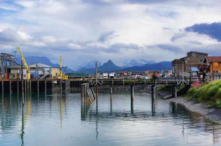 Picture of the shipping pier in Homer, Alaska.