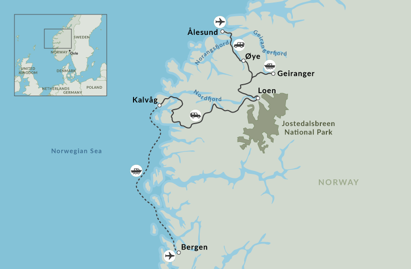 norway tour map 2024