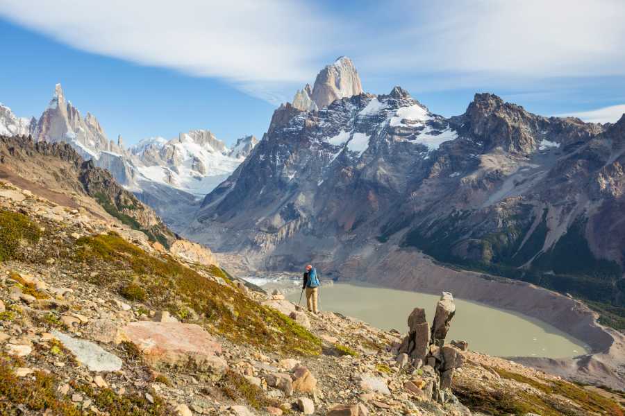 hiking in mountains in Argentina