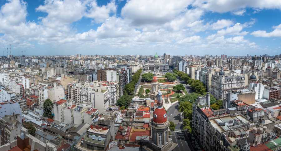 airel view of city in Argentina