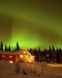 Aurora Over A Taste of Alaska Lodge