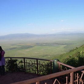 Take in the views at the Ngorongoro Conservation Area viewpoint.