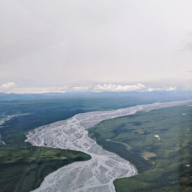 Admire the intricate beauty of Alaska’s braided rivers.