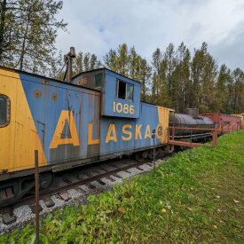Visit a historical caboose at the Alaska Railroad.
