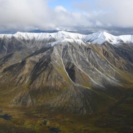 Get surreal aerial views of the Alaska Range.