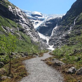 We’ll walk into the little-visit Kjenndals Glacier, which is part of Jostedalsbreen, one of Norway’s most famous national parks