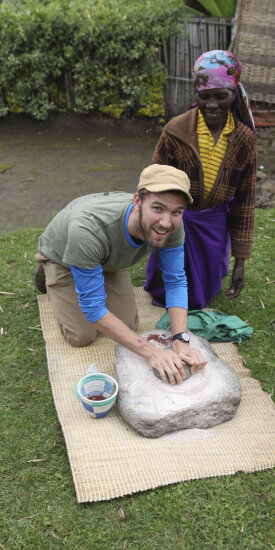 Mike working with locals in Rwanda