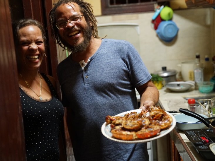 Our guide David & his sister enjoy sharing their food and culture with us!